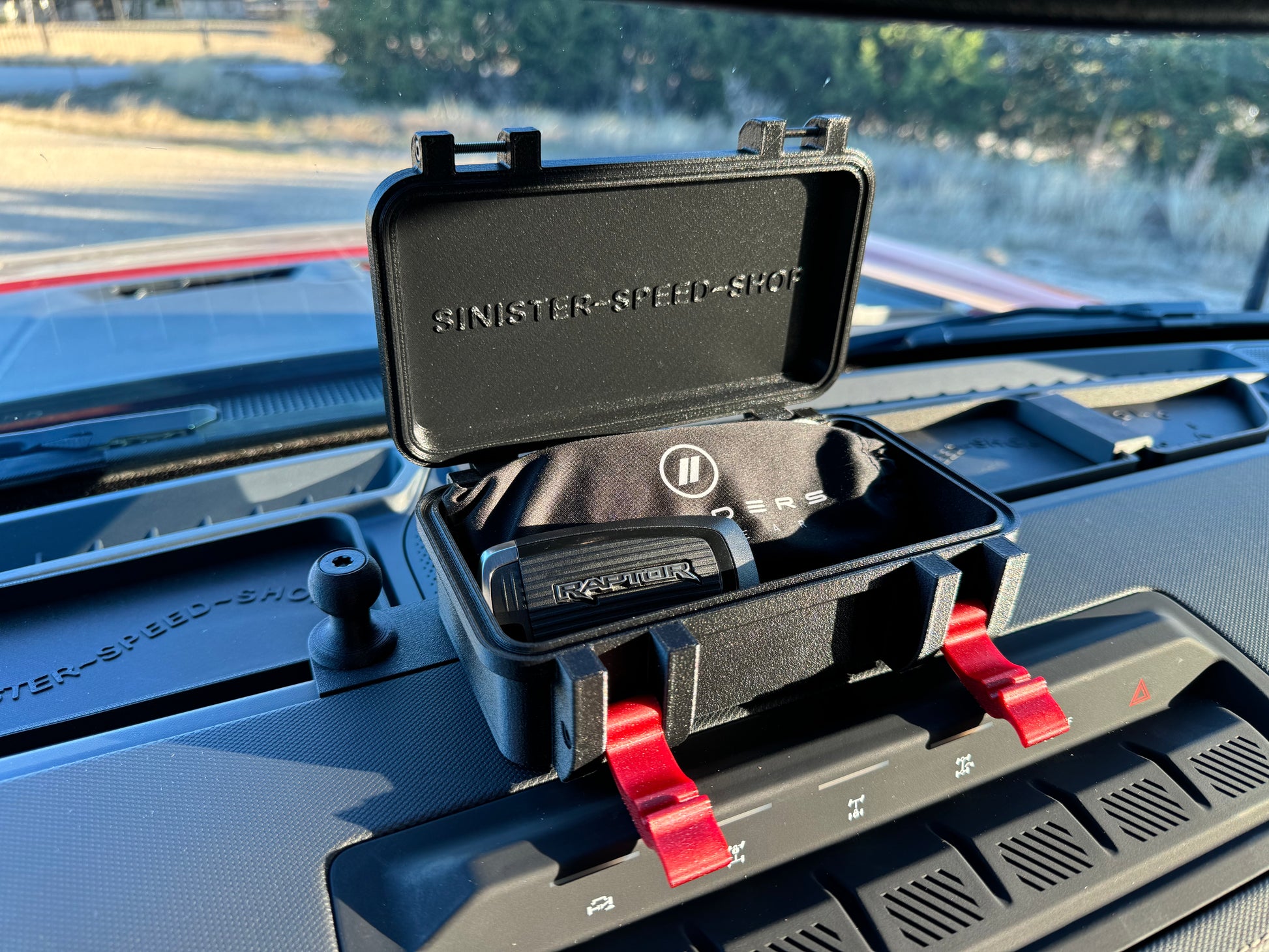 Personal dash-mounted utility box for the Ford Bronco.