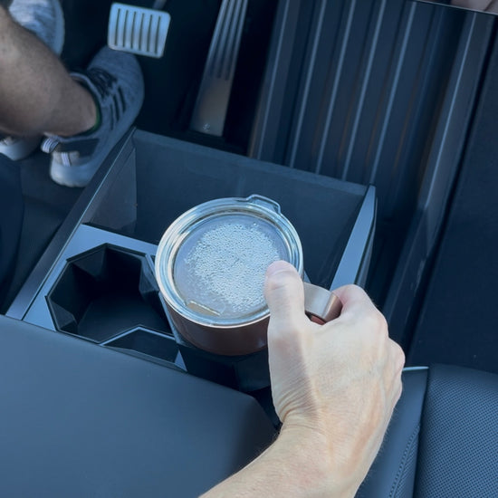 Cybertruck coffee cup adaptor and mug holder.