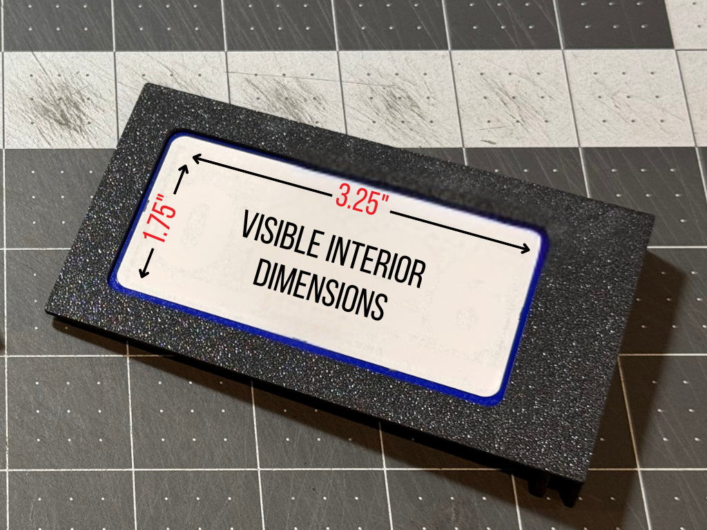 Interior dimensions of Cybertruck registration holder